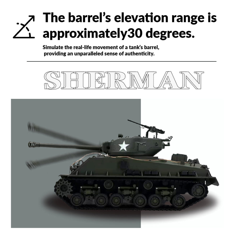1/16スケールM4A3E8シャーマンRC戦車 金属強化版 360°回転タレット 赤外線バトル オリーブグリーン