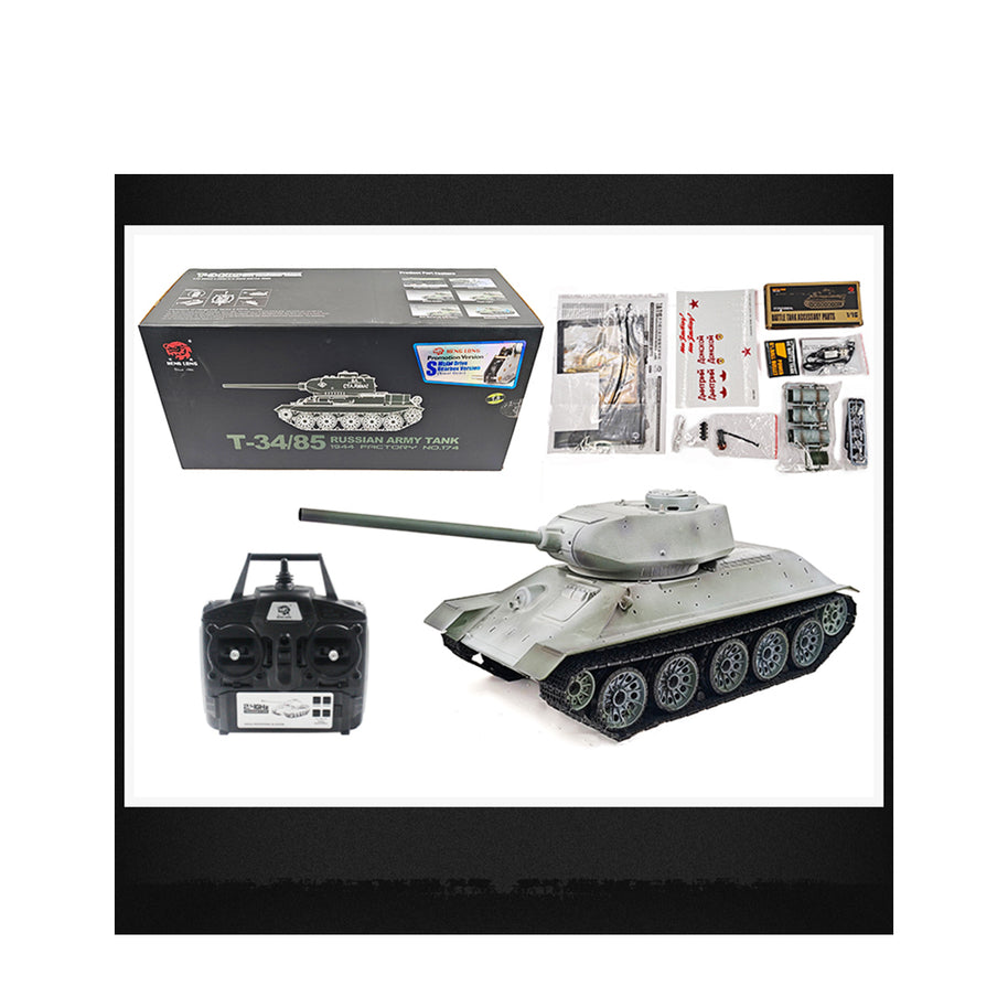 1/16 ソ連T-34/85 RC中戦車 2.4G全プロポーショナル 金属パーツ強化 スモーク音響 赤外線バトル BB発射 RTRプロ版