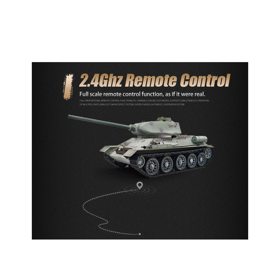 1/16 ソ連T-34/85 RC中戦車 2.4G全プロポーショナル 金属パーツ強化 スモーク音響 赤外線バトル BB発射 RTRプロ版