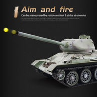 1/16 ソ連T-34/85 RC中戦車 2.4G全プロポーショナル 金属パーツ強化 スモーク音響 赤外線バトル BB発射 RTRプロ版