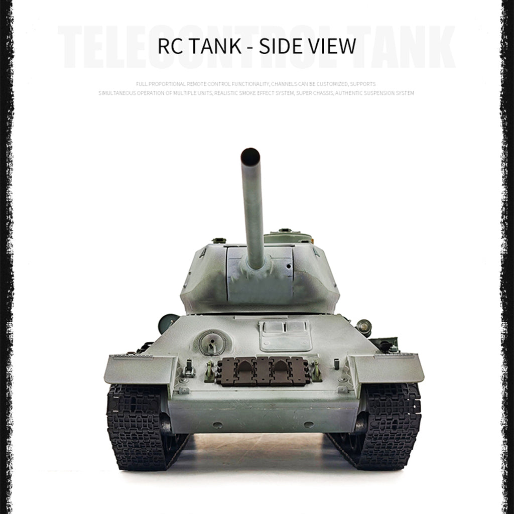 1/16 ソ連T-34/85 RC中戦車 2.4G全プロポーショナル 金属パーツ強化 スモーク音響 赤外線バトル BB発射 RTRプロ版