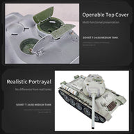1/16 ソ連T-34/85 RC中戦車 2.4G全プロポーショナル 金属パーツ強化 スモーク音響 赤外線バトル BB発射 RTRプロ版