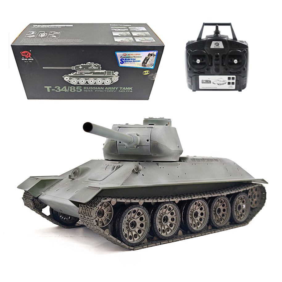 1/16 ソ連T-34/85 RC中戦車 2.4G全プロポーショナル 金属パーツ強化 スモーク音響 赤外線バトル BB発射 RTRアップグレード版 | RTRHOBBYJP