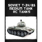 1/16 ソ連T-34/85 RC中戦車 2.4G全プロポーショナル 金属パーツ強化 スモーク音響 赤外線バトル BB発射 RTRアップグレード版