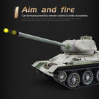 1/16 ソ連T-34/85 RC中戦車 2.4G全プロポーショナル 金属パーツ強化 スモーク音響 赤外線バトル BB発射 RTRアップグレード版