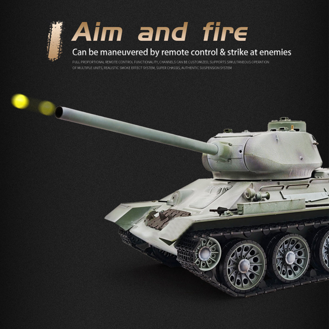 1/16 ソ連T-34/85 RC中戦車 2.4G全プロポーショナル 金属パーツ強化 スモーク音響 赤外線バトル BB発射 RTRアップグレード版 | RTRHOBBYJP