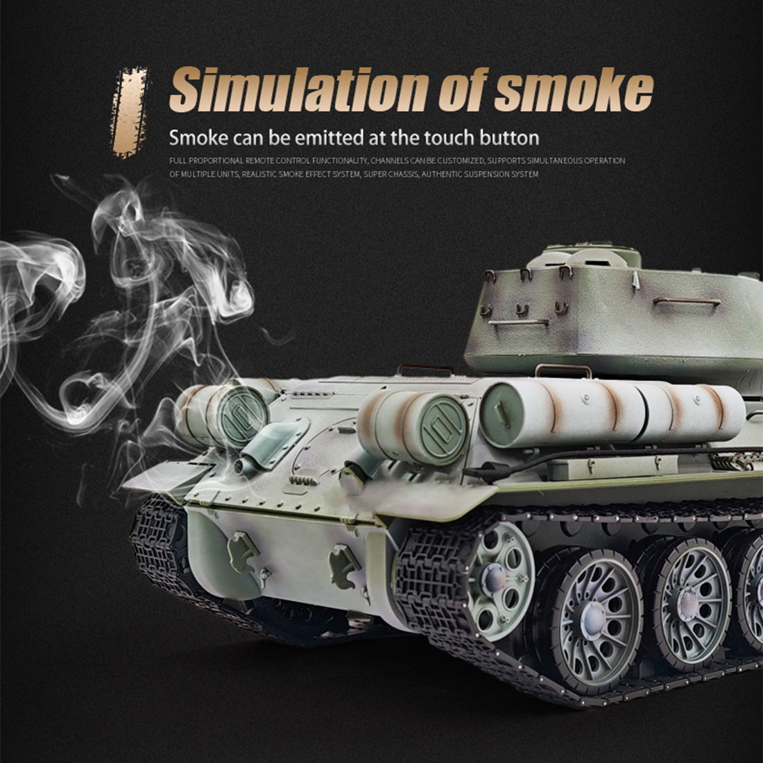 1/16 ソ連T-34/85 RC中戦車 2.4G全プロポーショナル 金属パーツ強化 スモーク音響 赤外線バトル BB発射 RTRアップグレード版 | RTRHOBBYJP