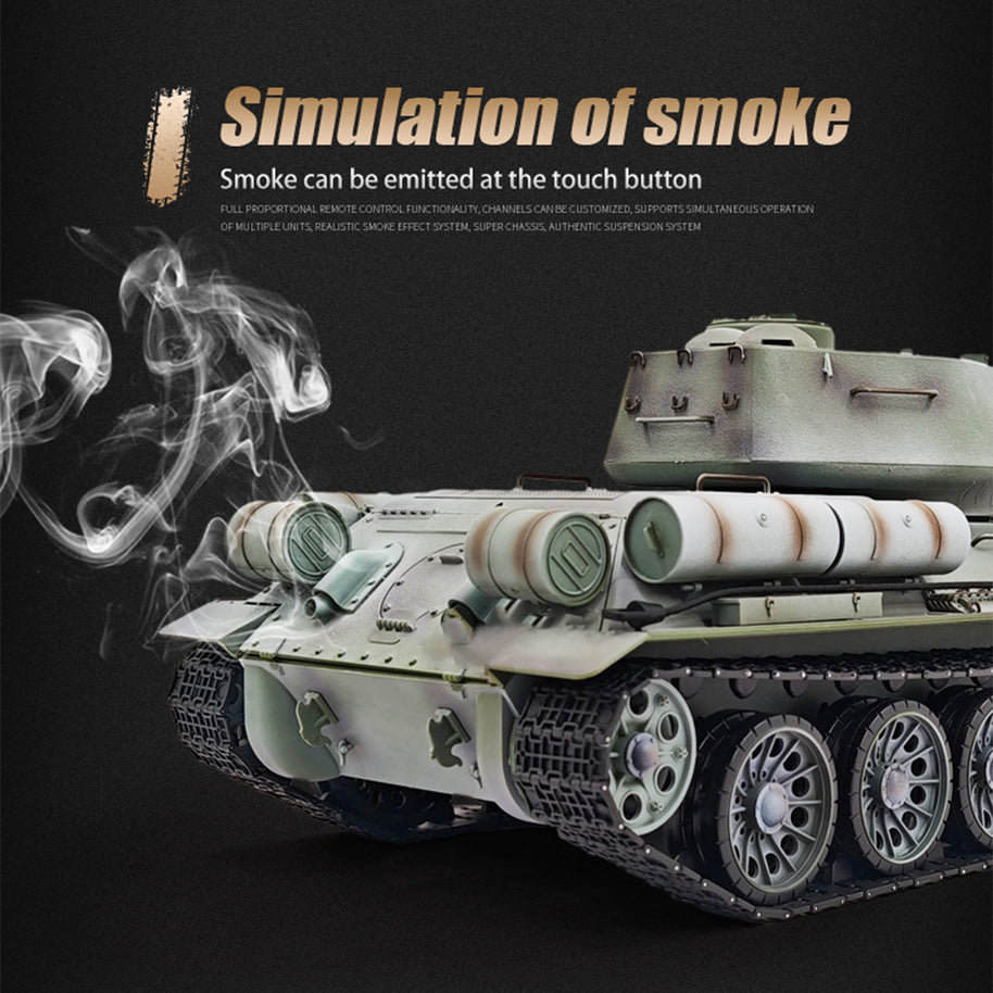 1/16 ソ連T-34/85 RC中戦車 2.4G全プロポーショナル 金属パーツ強化 スモーク音響 赤外線バトル BB発射 RTRアップグレード版 | RTRHOBBYJP