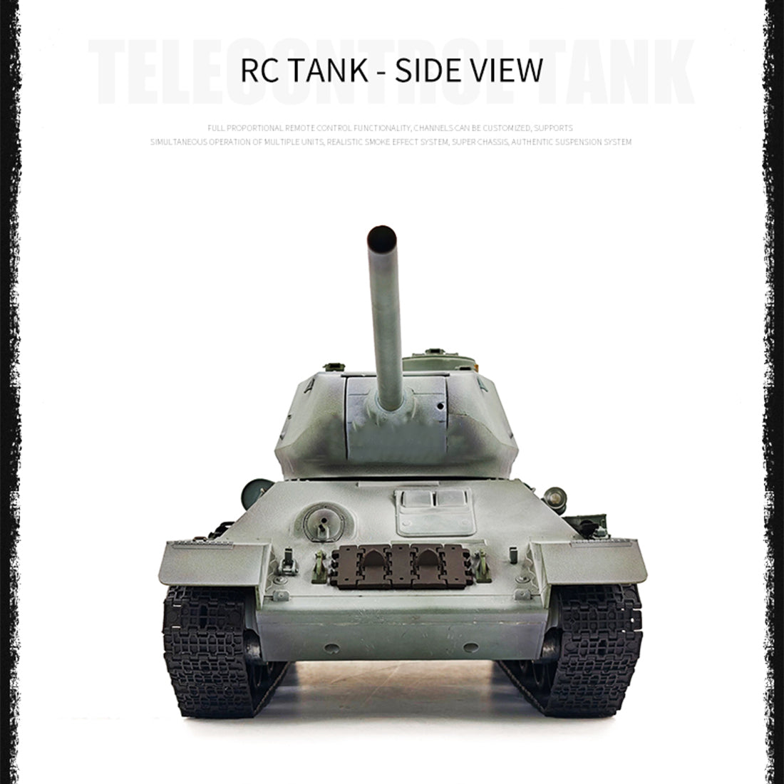 1/16 ソ連T-34/85 RC中戦車 2.4G全プロポーショナル 金属パーツ強化 スモーク音響 赤外線バトル BB発射 RTRアップグレード版