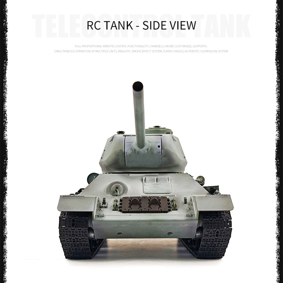 1/16 ソ連T-34/85 RC中戦車 2.4G全プロポーショナル 金属パーツ強化 スモーク音響 赤外線バトル BB発射 RTRアップグレード版 | RTRHOBBYJP