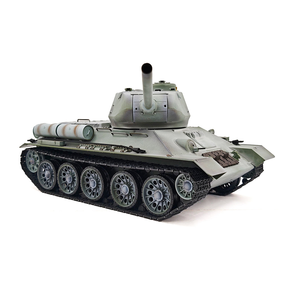 1/16 ソ連T-34/85 RC中戦車 2.4G全プロポーショナル 金属パーツ強化 スモーク音響 赤外線バトル BB発射 RTRアップグレード版