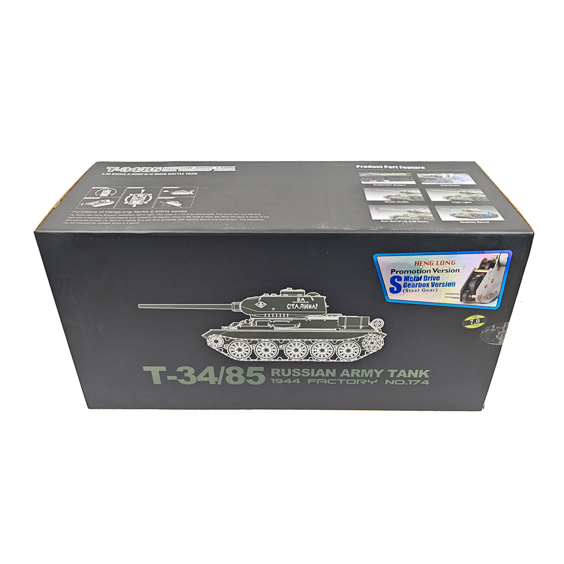 1/16 ソ連T-34/85 RC中戦車 2.4G全プロポーショナル 金属パーツ強化 スモーク音響 赤外線バトル BB発射 RTRアップグレード版