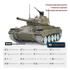 1/16 米軍M24軽戦車 RC 2.4G 金属強化版 スモーク・音響・反動再現 フルプロポーショナル操作