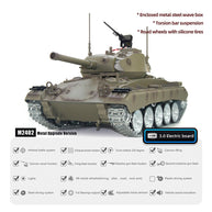 1/16 米軍M24軽戦車 RC 2.4G 金属強化版 スモーク・音響・反動再現 フルプロポーショナル操作