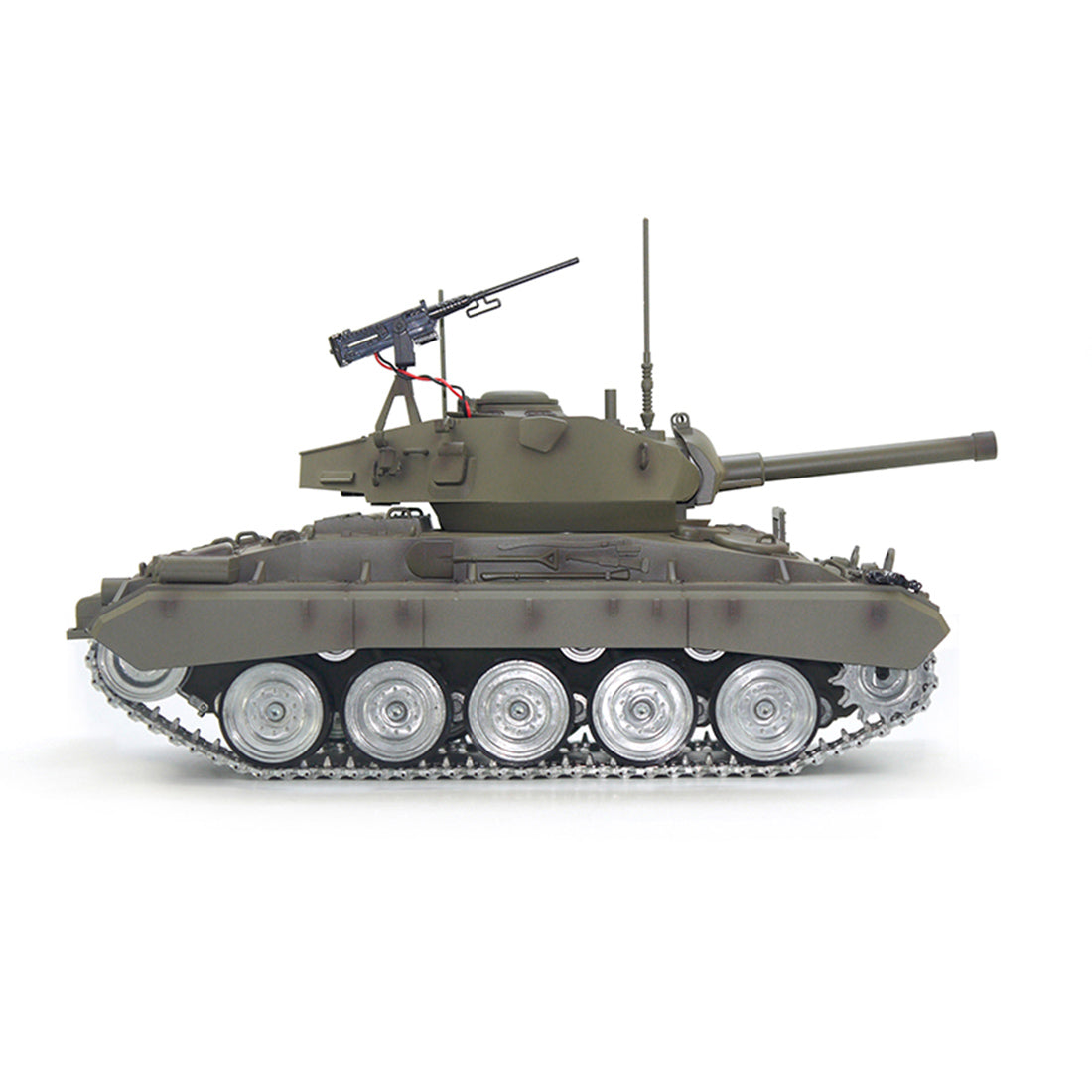 1/16 米軍M24軽戦車 RC 2.4G 金属強化版 スモーク・音響・反動再現 フルプロポーショナル操作