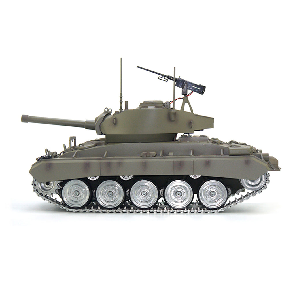 1/16 米軍M24軽戦車 RC 2.4G 金属強化版 スモーク・音響・反動再現 フルプロポーショナル操作
