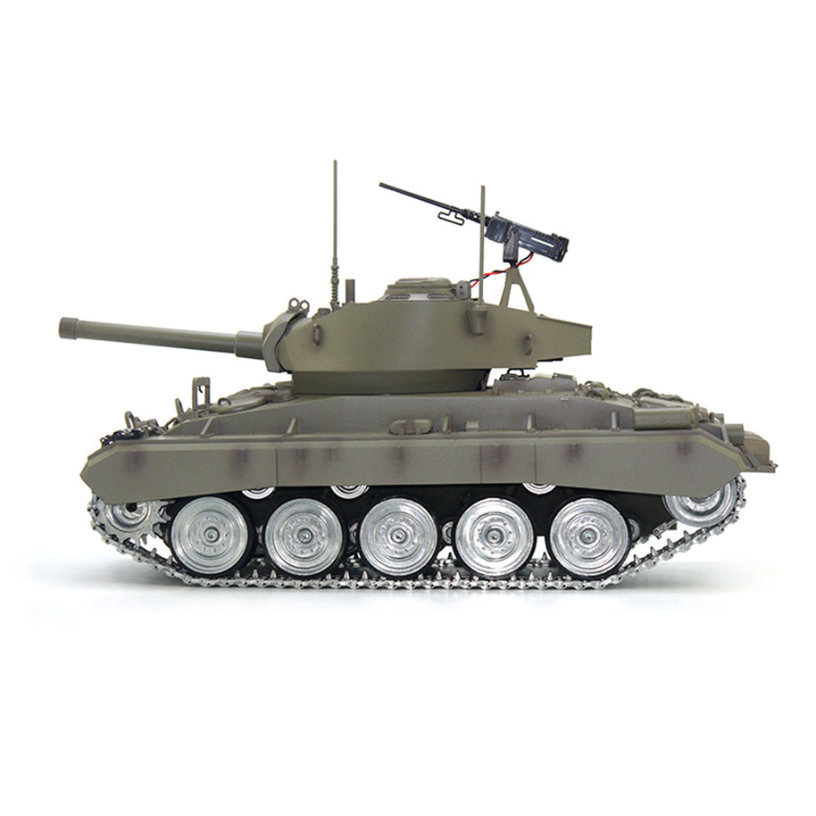 1/16 米軍M24軽戦車 RC 2.4G 金属強化版 スモーク・音響・反動再現 フルプロポーショナル操作
