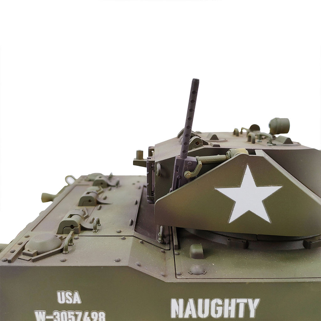 1/16 米軍M5A1スチュアート軽戦車 RC 2.4G 影仕上げ 排気スモーク 2段階速度 バッテリー2本付き