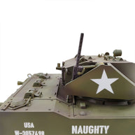 1/16 米軍M5A1スチュアート軽戦車 RC 2.4G 影仕上げ 排気スモーク 2段階速度 バッテリー2本付き