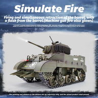 1/16 米軍M5A1スチュアート軽戦車 RC 2.4G 影仕上げ 排気スモーク 2段階速度 バッテリー2本付き