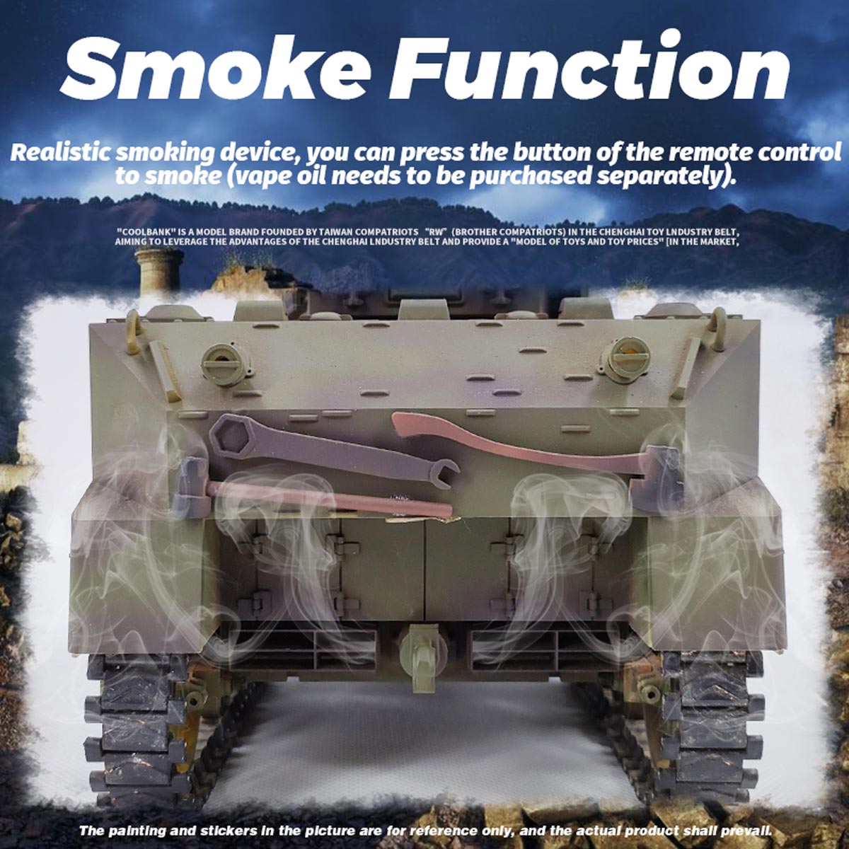 1/16 米軍M5A1スチュアート軽戦車 RC 2.4G 影仕上げ 排気スモーク 2段階速度 バッテリー2本付き