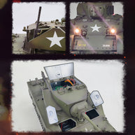 1/16 米軍M5A1スチュアート軽戦車 RC 2.4G 影仕上げ 排気スモーク 2段階速度 バッテリー2本付き