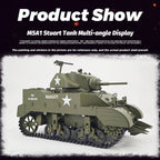 1/16 米軍M5A1スチュアート軽戦車 RC 2.4G 影仕上げ 排気スモーク 2段階速度 バッテリー2本付き