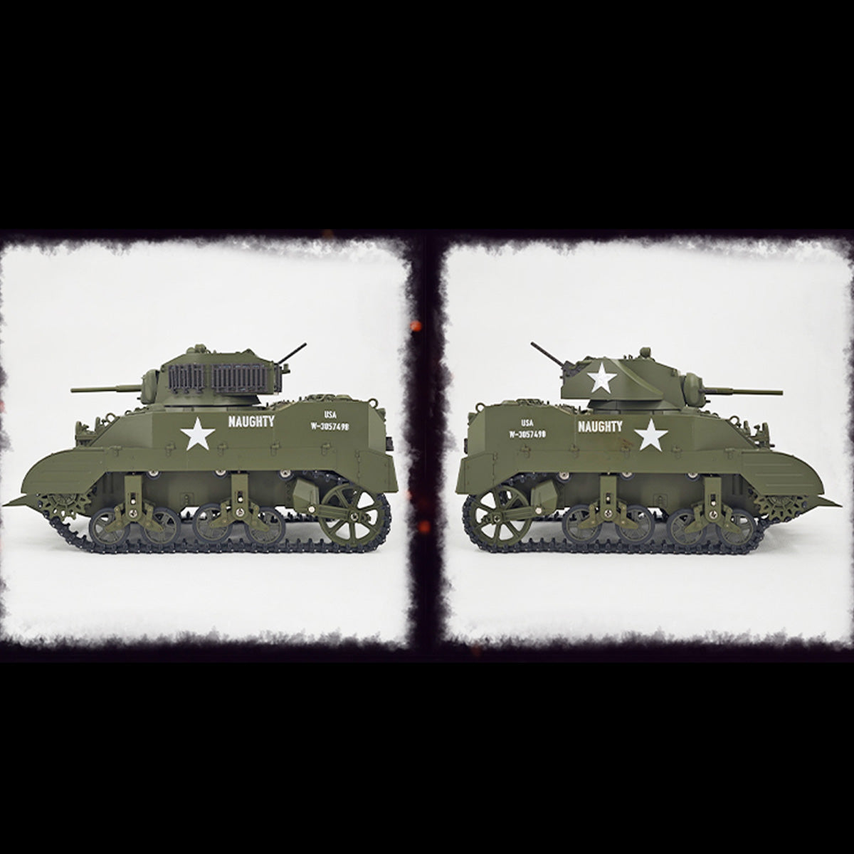 RTRHOBBYJP 1/16 米軍M5A1スチュアート軽戦車 RC 2.4G 排気スモーク 2