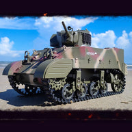 1/16 米軍M5A1スチュアート軽戦車 RC 2.4G 影仕上げ 排気スモーク 2段階速度 バッテリー2本付き