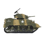 1/16 米軍M5A1スチュアート軽戦車 RC 2.4G 影仕上げ 排気スモーク 2段階速度 バッテリー2本付き