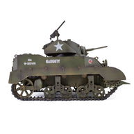 1/16 米軍M5A1スチュアート軽戦車 RC 2.4G 影仕上げ 排気スモーク 2段階速度 バッテリー2本付き