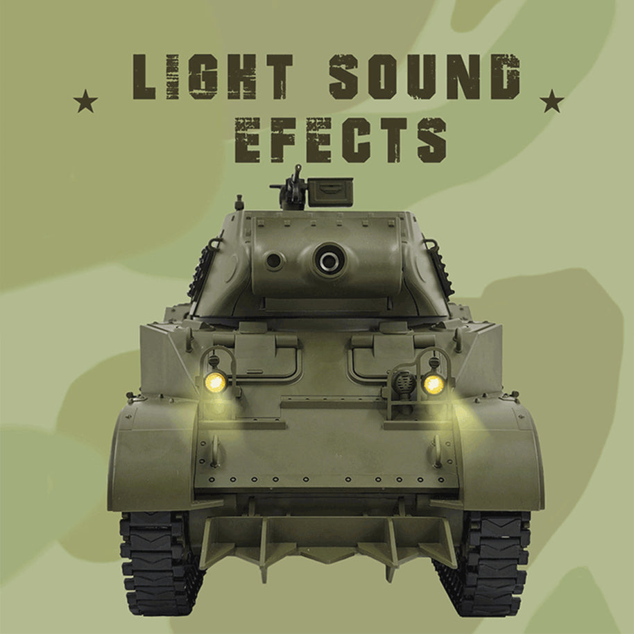 1/16 米軍M8自走榴弾砲 RC戦車 2.4G 伸縮砲身 スモーク効果 2段階速度 RTR迷彩イエロー