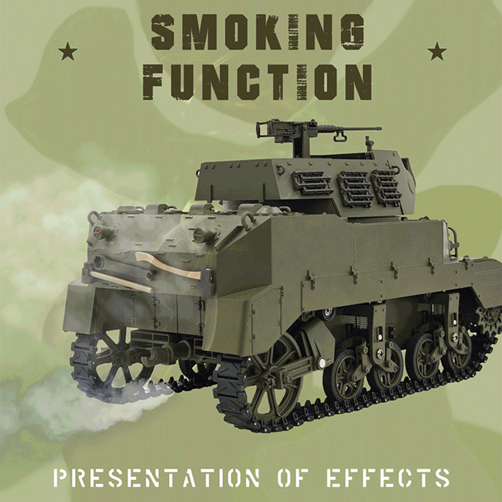 1/16 米軍M8自走榴弾砲 RC戦車 2.4G 伸縮砲身 スモーク効果 2段階速度 RTR迷彩イエロー