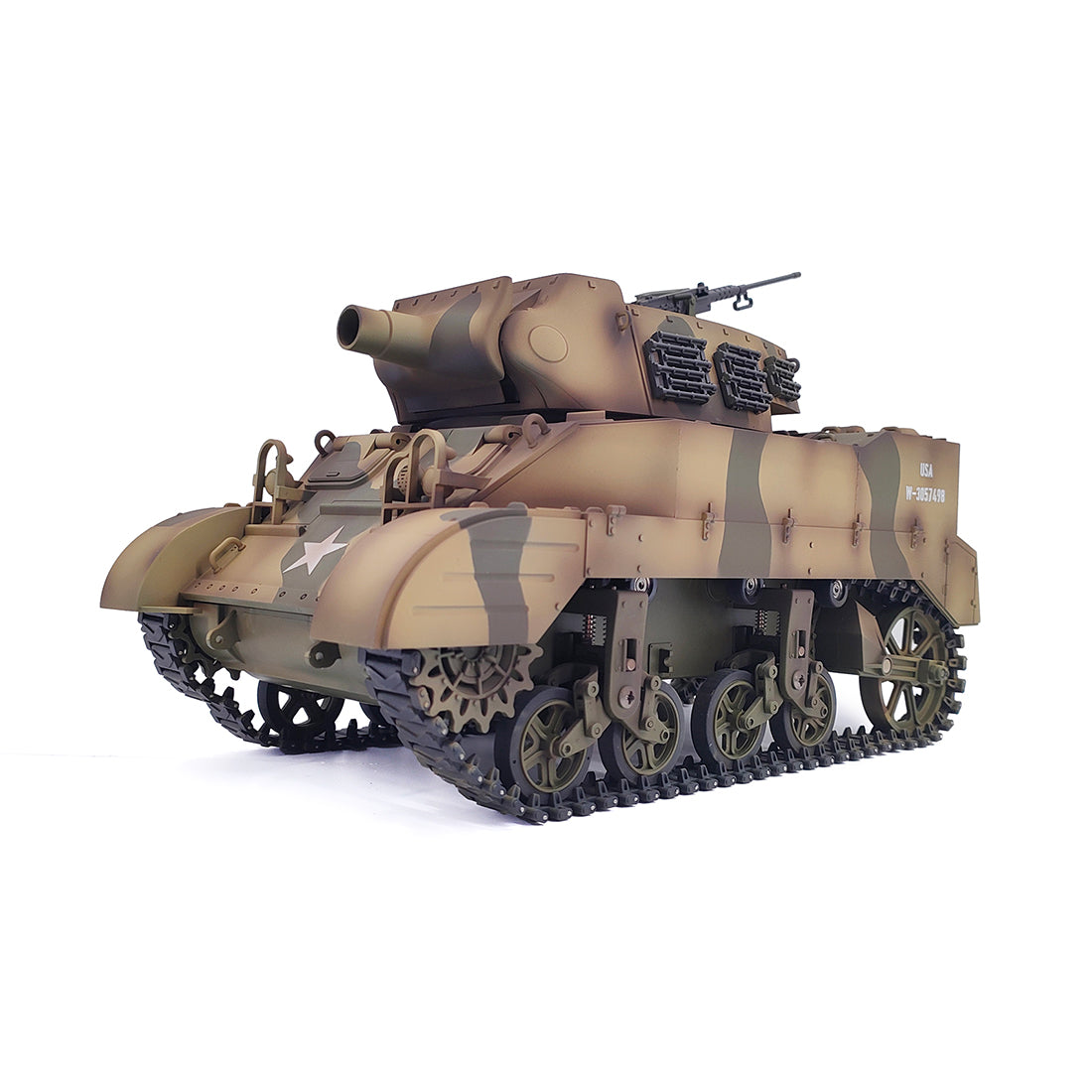 1/16 米軍M8自走榴弾砲 RC戦車 2.4G 伸縮砲身 スモーク効果 2段階速度 RTR迷彩イエロー