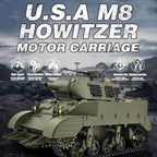 1/16 米軍M8自走榴弾砲 RC戦車 2.4G 伸縮砲身 スモーク効果 2段階速度 RTR