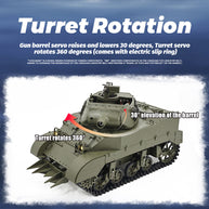 1/16 米軍M8自走榴弾砲 RC戦車 2.4G 伸縮砲身 スモーク効果 2段階速度 RTR
