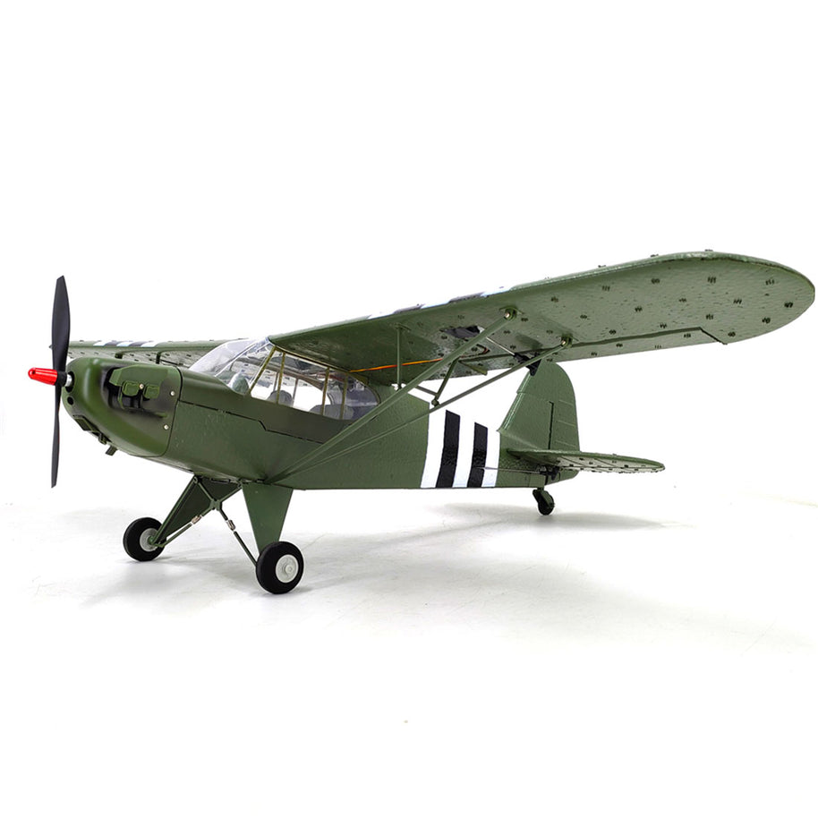 1/16 WWII PIPER J-3 CUB RC 4チャンネルブラシレス固定翼航空機モデル 軍用機トイ（RTFバージョン）
