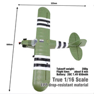 1/16 WWII PIPER J-3 CUB RC 4チャンネルブラシレス固定翼航空機モデル 軍用機トイ（RTFバージョン）