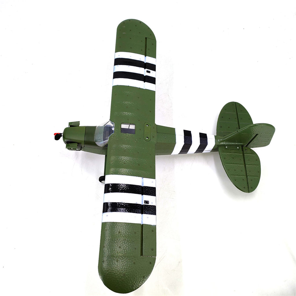1/16 WWII PIPER J-3 CUB RC 4チャンネルブラシレス固定翼航空機モデル 軍用機トイ（RTFバージョン）