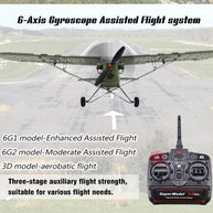 1/16 WWII PIPER J-3 CUB RC 4チャンネルブラシレス固定翼航空機モデル 軍用機トイ（RTFバージョン）