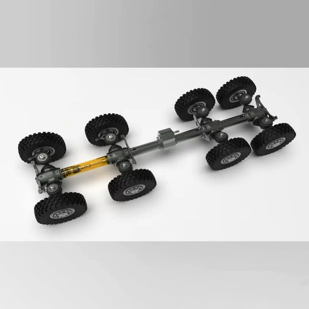 1/18 8x8全輪駆動 RC軍用クローラー CNC全金属 空気圧サスペンション 4ディフロック RTR