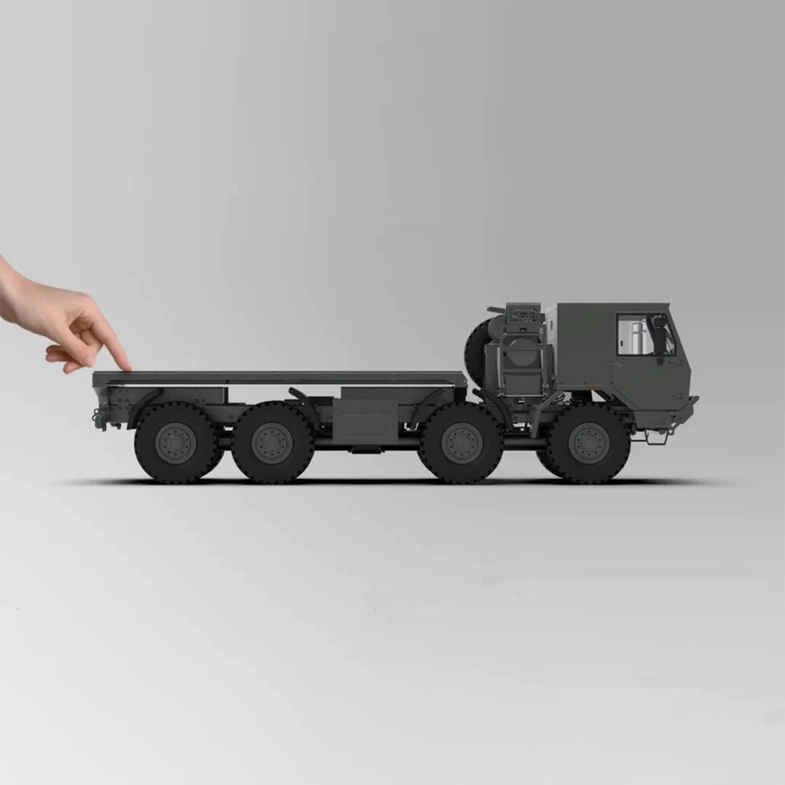 1/18 8x8全輪駆動 RC軍用クローラー CNC全金属 空気圧サスペンション 4ディフロック RTR