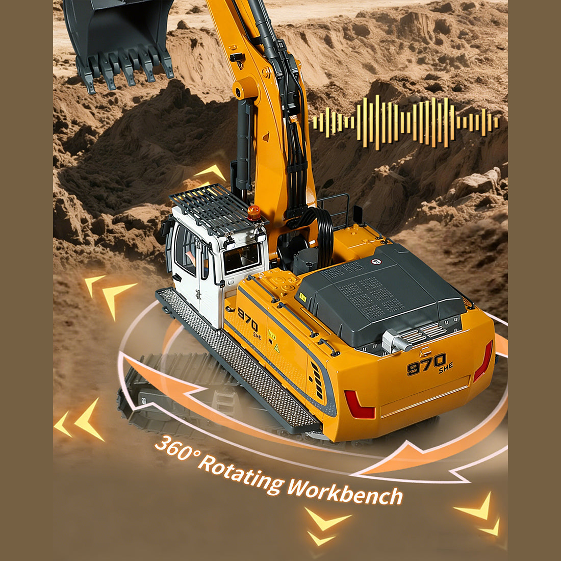 1/18スケール2.4G RCエクスカベーター 24CH 360°回転 合金電気シリンダ リアルサウンド プロ用ラジコン