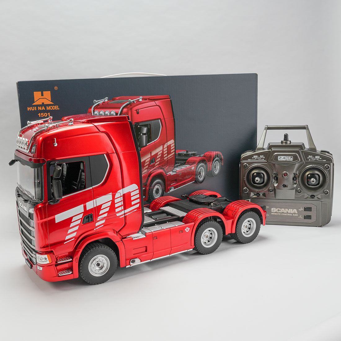 1/18スケール 770S 6×4重-dutyトラック フラットベッドセミトレーラー セット 後輪駆動 成人コレクションRCモデル 遠隔操作