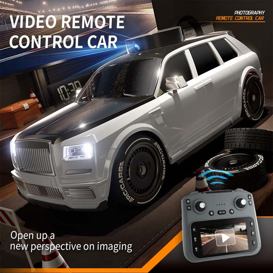 1/20 FPV RC SUVドリフトカー｜高画質カメラ リアルタイム伝送 録画撮影可能 4.5インチモニター内蔵コントローラー LEDライト