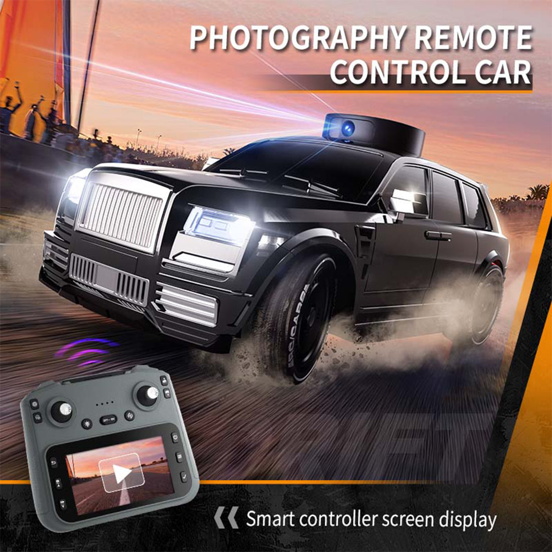 1/20 FPV RCカー スクリーンコントローラー 720Pカメラ 270度回転 ワンキードリフト UVブラック RTR MINI RC | RTRHOBBYJP