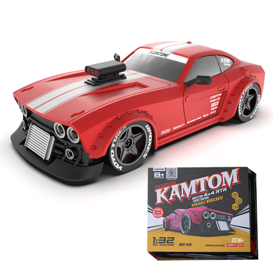 1/32 2.4G 4WD RCドリフトカー RTR版 LEDヘッドライト 30km/h MINI RC
