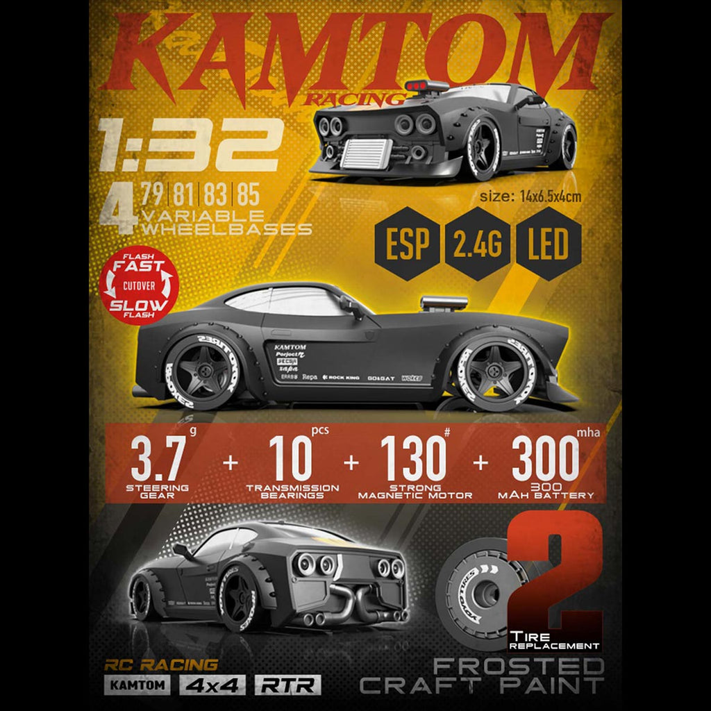 1/32 2.4G 4WD RCドリフトカー RTR版 LEDヘッドライト 30km/h MINI RC