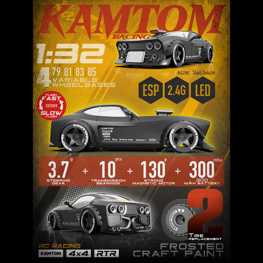 1/32 2.4G 4WD RCドリフトカー RTR版 LEDヘッドライト 30km/h MINI RC