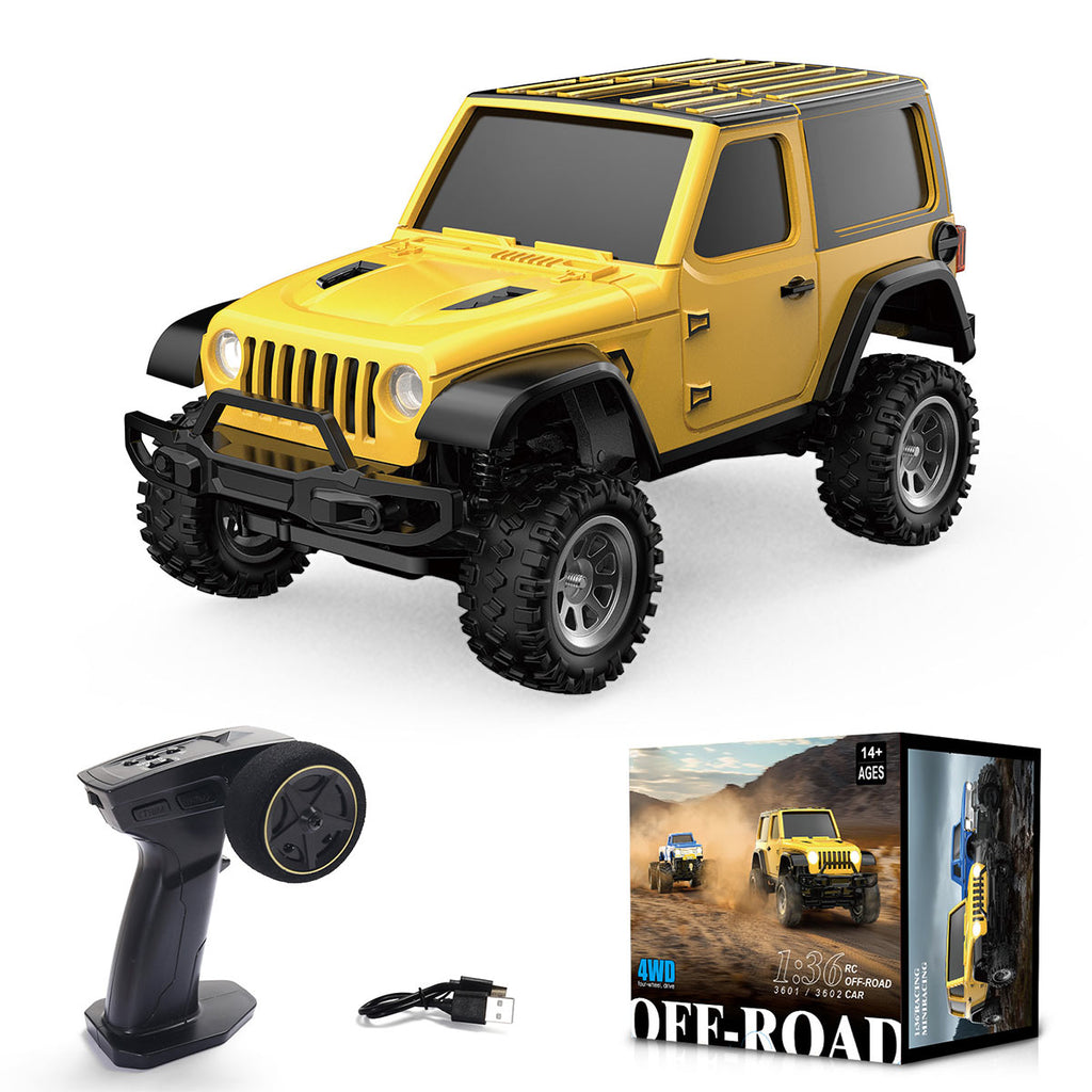 1/36スケール 2.4G 4WDフルプロポーショナルRCオフロードカー リアルLEDライト RTR